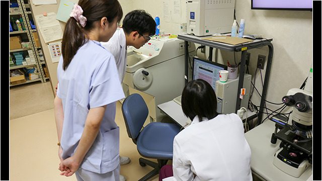 プレパラート作製中に、臨床情報を確認します。